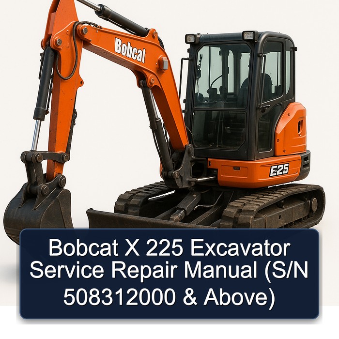 Bobcat X 225 Excavator Service Repair Manual (S/N 508312000 & Above)