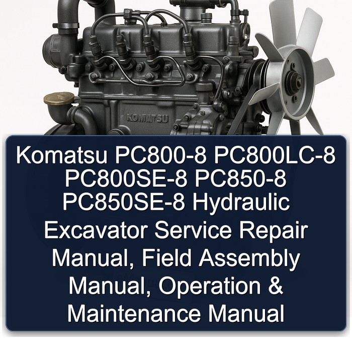 Komatsu PC800-8 PC800LC-8 PC800SE-8 PC850-8 PC850SE-8 Hydraulic Excavator Service Repair Manual, Field Assembly Manual, Operation & Maintenance Manual