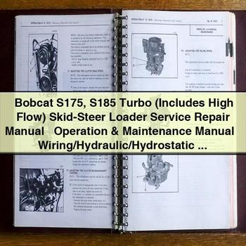 Bobcat S175 S185 Turbo Skid-Steer Loader Service Repair Manual with High Flow Option