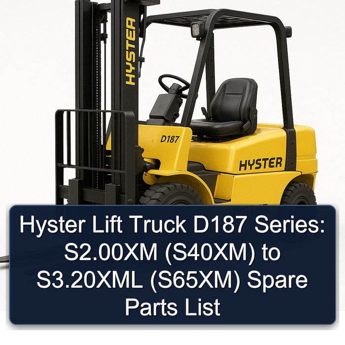 **Lista de Repuestos para Carretillas Elevadoras Hyster Serie D187: S2.00XM (S40XM) S2.25XM (S45XM) S2.50XM (S50XM) S3.00XM (S60XM) S3.20XML (S65XM)**
