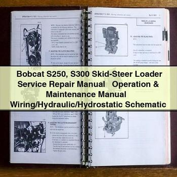 Bobcat S250 S300 Skid-Steer Loader Service Repair Manual, Operation & Maintenance Manual, Wiring/Hydraulic/Hydrostatic Schematic