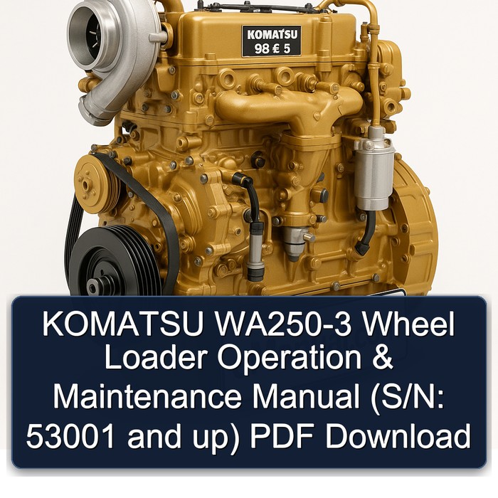 Komatsu WA250-3 Radlader Betrieb & Wartungshandbuch (Seriennummer 53001 und höher) PDF Download