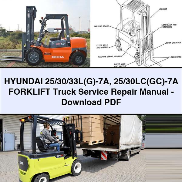 Hyundai 25/30/33L(G)-7A 25/30LC(Gc)-7A Forklift Truck Workshop Service Repair Manual PDF Download
