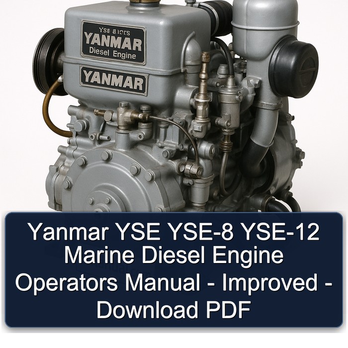 Yanmar YSE YSE-8 YSE-12 Marine Diesel Engine Operators Manual - Improved - Download PDF