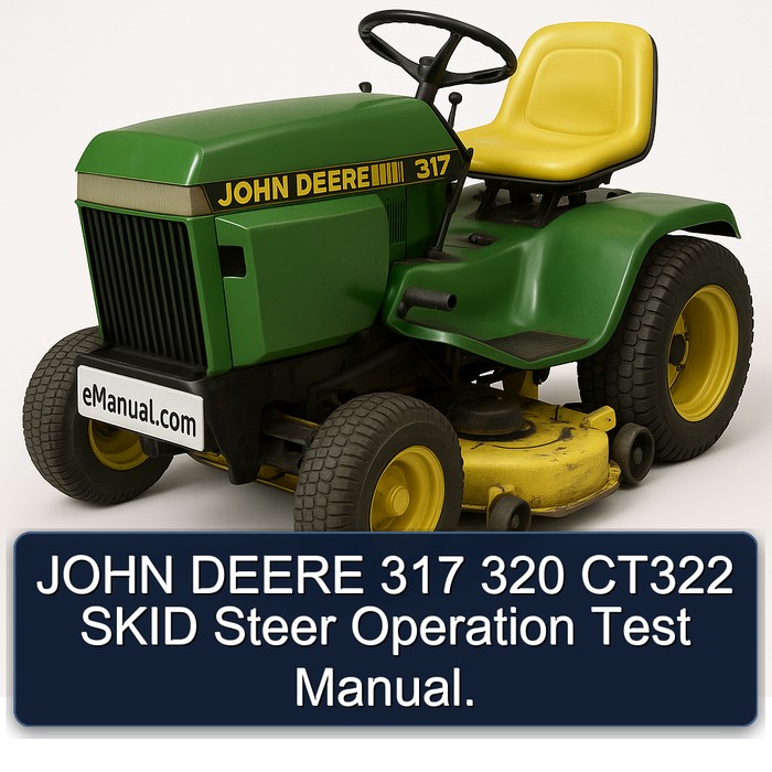 JOHN DEERE 317 320 CT322 SKID Steer Operation Test Manual.
