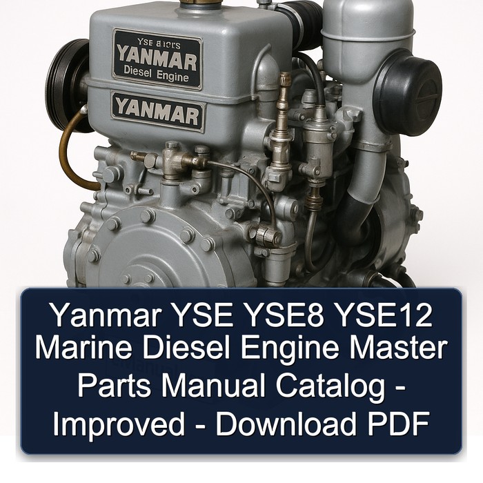Yanmar YSE YSE8 YSE12 Marine Diesel Engine Master Parts Manual Catalog - Improved - Download PDF