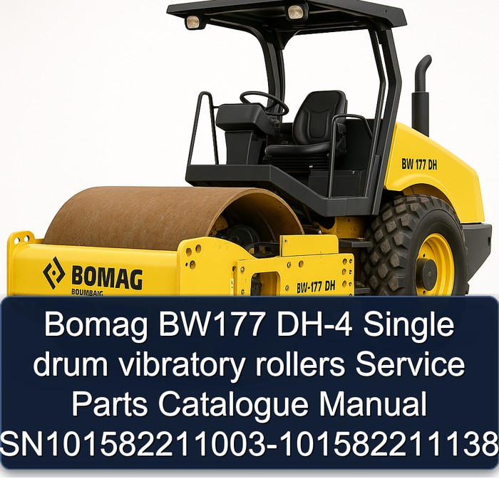 Bomag BW177 DH-4 Single drum vibratory rollers Service Parts Catalogue Manual SN101582211003-101582211138
