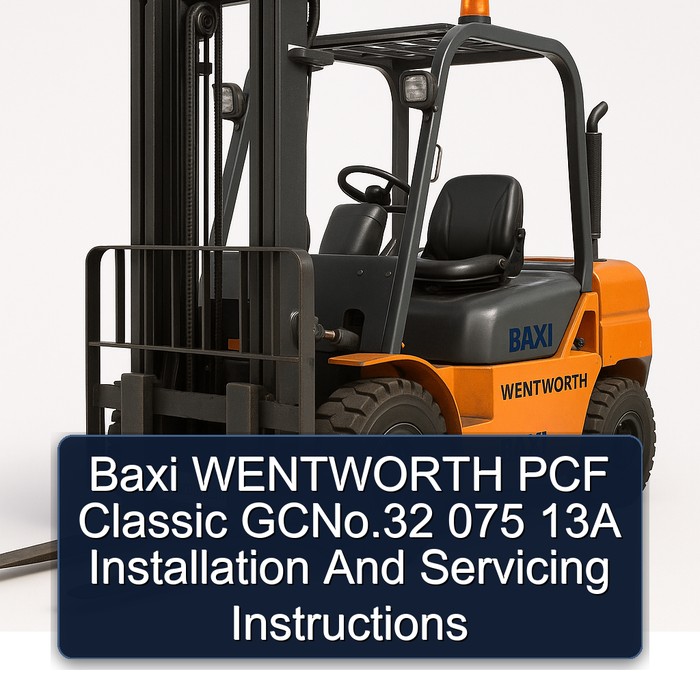 Baxi Wentworth Pcf Classic GCNo.32 075 13A Installation and Servicing Instructions PDF Download