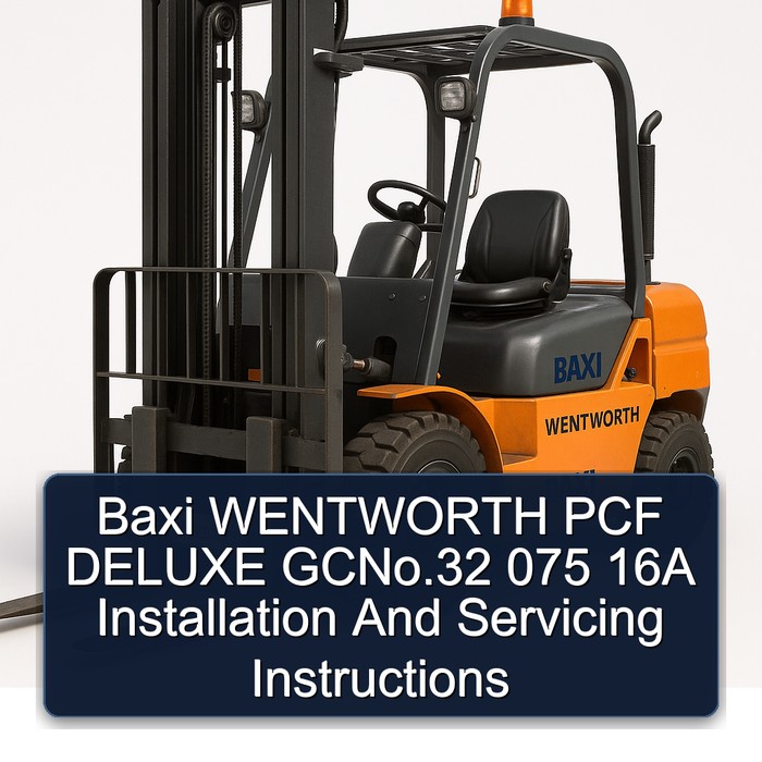 Baxi Wentworth Pcf Deluxe GCNo.32 075 16A Installation and Servicing Instructions PDF Download