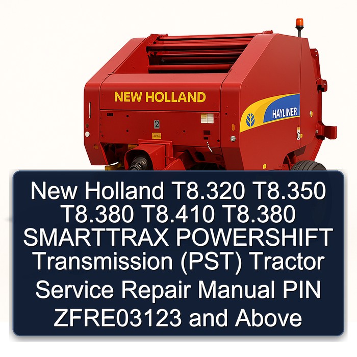 New Holland T8.320 T8.350 T8.380 T8.410 T8.380 SMARTTRAX T8.410 SMARTTRAX POWERSHIFT Transmission (PST) Tractor Manual de servicio y reparación PIN ZFRE03123 And Above