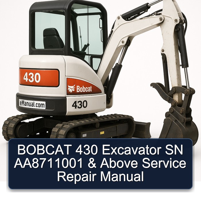 BOBCAT 430 Excavator SN AA8711001 & Above Service Repair Manual 