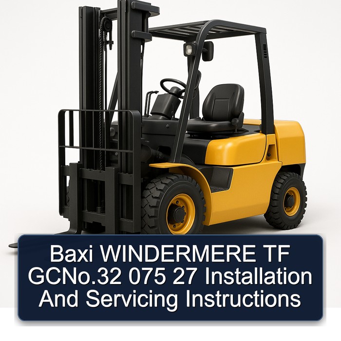 Baxi WINDERMERE TF GCNo.32 075 27 Installation And Servicing Instructions