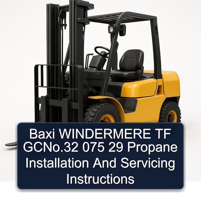 Baxi WINDERMERE TF GCNo.32 075 29 Propane Installation And Servicing Instructions