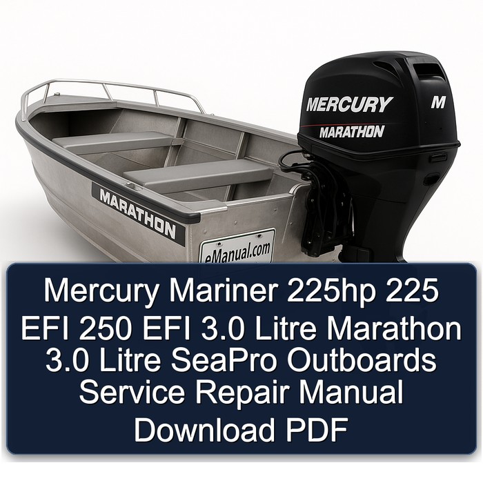 Mercury Mariner 225hp 225 EFI 250 EFI 3.0 Litre Marathon 3.0 Litre SeaPro Outboards Manual de servicio y reparación Download PDF