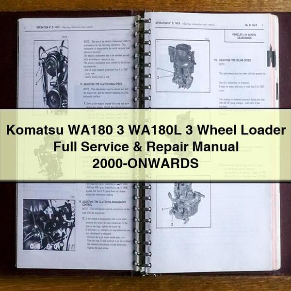 Komatsu WA180 3 WA180L 3 Wheel Loader Full Service & Repair Manual 2000-ONWARDS