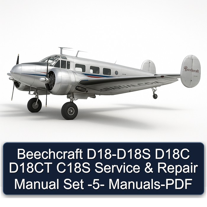 Beechcraft D18-D18S D18C D18CT C18S Service & Repair Manual Set -5- Manuals-PDF