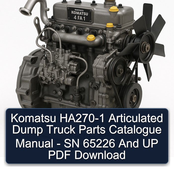 Catálogo de Partes y Manual de Operación para Camiones de Volteo Articulados Komatsu HA270-1 - Números de Serie 65226 y Superiores (PDF)