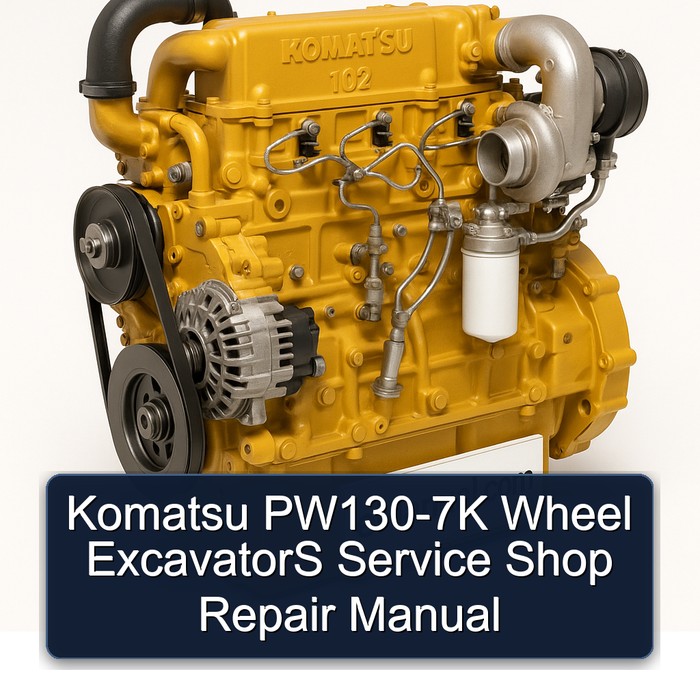 Komatsu PW130-7K Wheel ExcavatorS Service Shop Repair Manual 