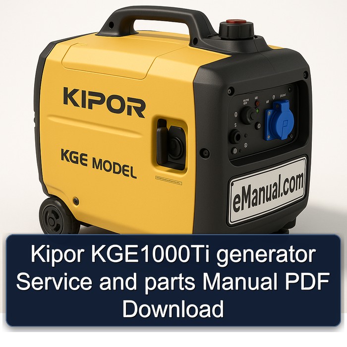 Kipor KGE1000Ti Generator Service and Parts Catalog PDF Download
