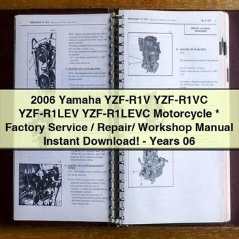2006 Yamaha YZF-R1V YZF-R1VC YZF-R1LEV YZF-R1LEVC Motorcycle Factory Service/Repair/ Workshop Manual -Years 06