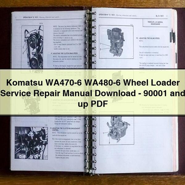 Komatsu WA470-6 WA480-6 Wheel Loader Service Repair Manual -90001 and up