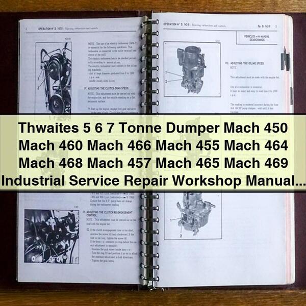 Thwaites 5-7 Tonnen Dumper Mach 450-469 Werkstatt-Handbuch