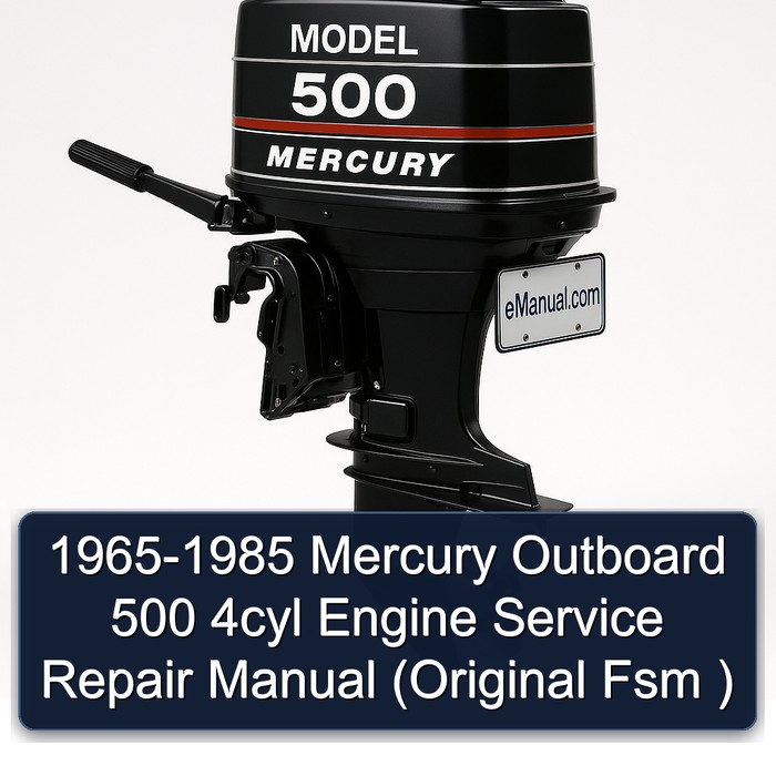 1965-1985 Mercury Outboard 500 4cyl Engine Manual de servicio y reparación (Original Fsm )