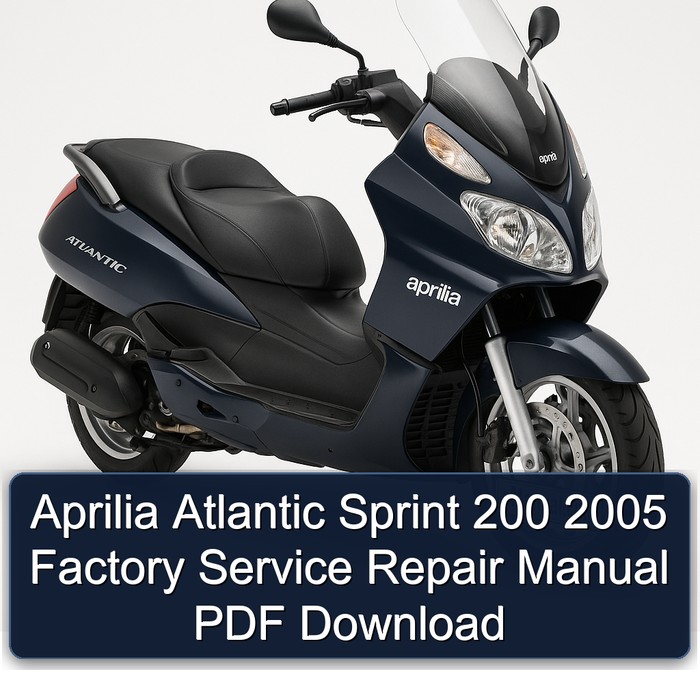 Aprilia Atlantic Sprint 200 2005 Factory Manual de servicio y reparación PDF Download