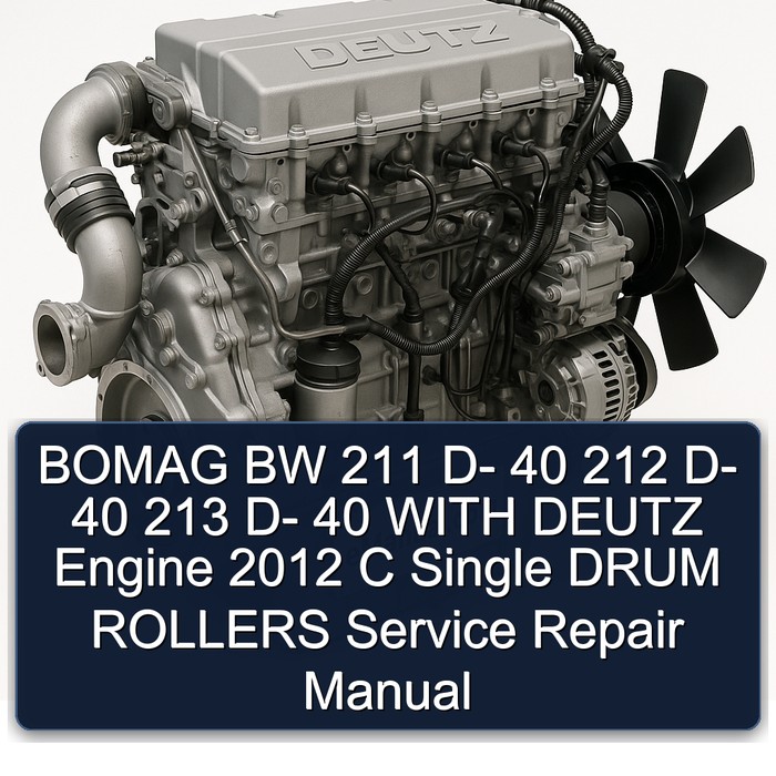BOMAG BW 211 D- 40 212 D- 40 213 D- 40 WITH DEUTZ Engine 2012 C Single DRUM ROLLERS Service Repair Manual