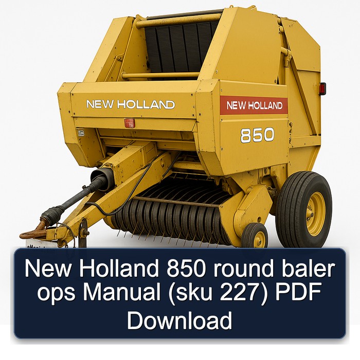 New Holland 850 Rundballenpresse Bedienungsanleitung (PDF)