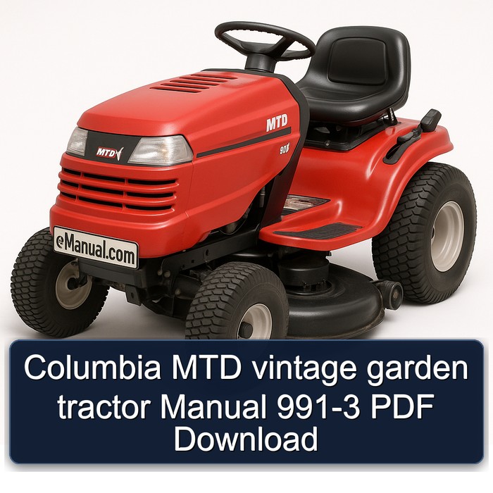 Columbia MTD Vintage Garten Traktor Handbuch 991-3 PDF Download