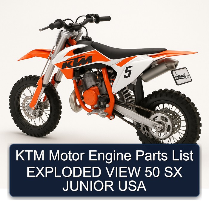 KTM Motor Engine Parts List EXPLODED VIEW 50 SX JUNIOR USA