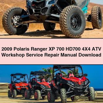2009 Polaris Ranger XP 700 HD700 4X4 ATV Workshop Manual de servicio y reparación
