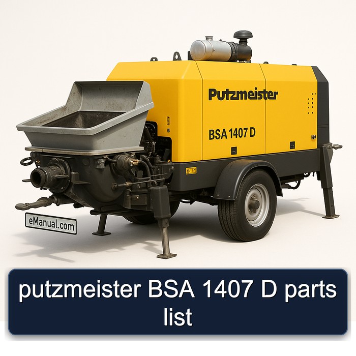 Putzmeister BSA 1407 D Ersatzteilliste