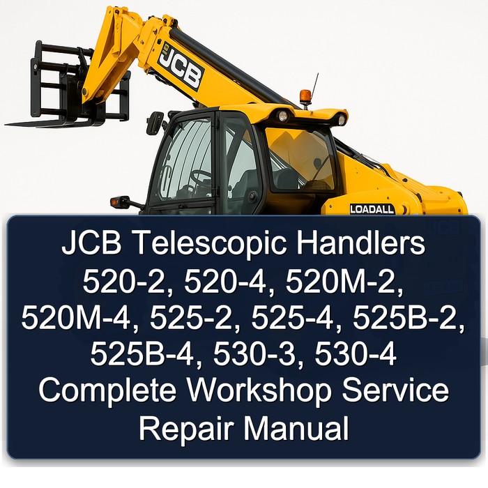 JCB Telescopic Handlers 520-2, 520-4, 520M-2, 520M-4, 525-2, 525-4, 525B-2, 525B-4, 530-3, 530-4 Complete Workshop Service Repair Manual