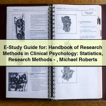 E-Study Guide For: Handbook of Research Methods in Clinical Psychology: Statistics Research Methods-Michael Roberts PDF Download