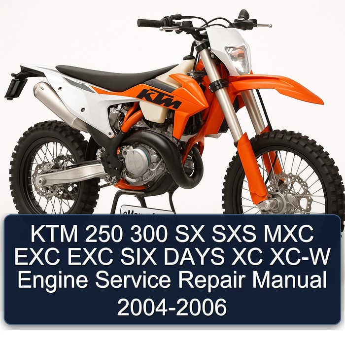 KTM 2004 2005 2006 250 SX SXS MXC EXC EXC SIX DAYS XC XC-W;300 SX SXS MXC EXC EXC SIX DAYS XC XC-W;Engine Manual de servicio y reparación
