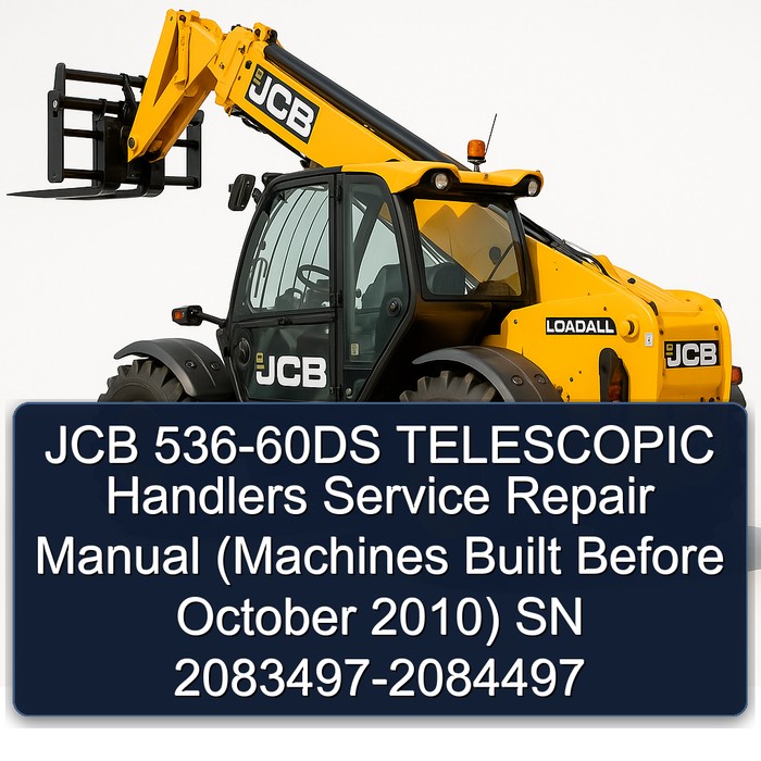 JCB 536-60DS TELESCOPIC Handlers Service Repair Manual (Machines Built Before October 2010) SN 2083497-2084497