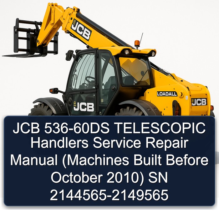 JCB 536-60DS TELESCOPIC Handlers Service Repair Manual (Machines Built Before October 2010) SN 2144565-2149565
