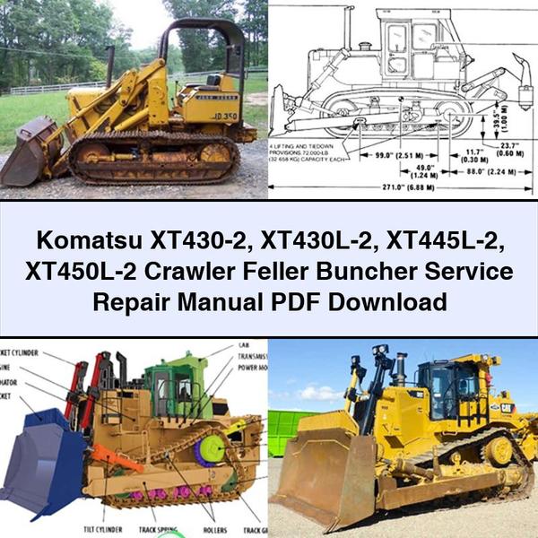 Komatsu XT430-2 XT430L-2 XT445L-2 XT450L-2 Crawler Feller Buncher Manual de servicio y reparación