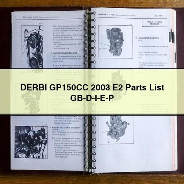 Lista de Piezas DERBI GP150CC 2003 E2