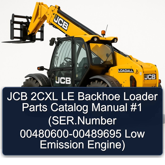JCB 2CXL LE Backhoe Loader Parts Catalog Manual #1 (SER.Number 00480600-00489695 Low Emission Engine)