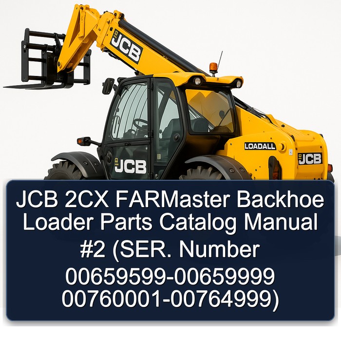 JCB 2CX FARMaster Backhoe Loader Parts Catalog Manual #2 (SER. Number 00659599-00659999 00760001-00764999)
