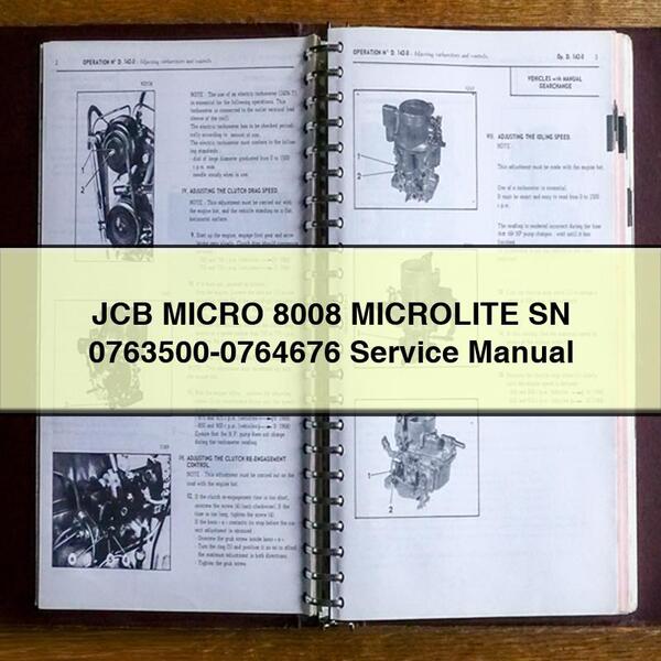 JCB MICRO 8008 MICROLITE SN 0763500-0764676 Manual de servicio y reparación