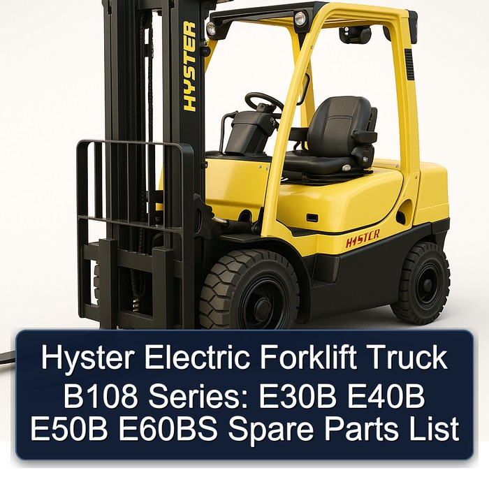 Hyster Electric Forklift Truck B108 Series: E30B E40B E50B E60BS Spare Parts List