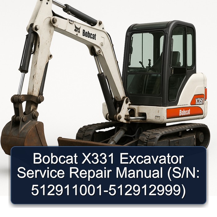 Bobcat X331 Excavator Service Repair Manual  (S/N: 512911001-512912999)