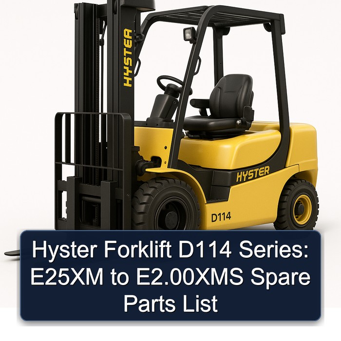 Repuestos para Carretillas Elevadoras Hyster Serie D114: E25XM E1.50XM (E30XM) E1.75XM (E35XM) E2.00XMS (E40XMS) SN antes de D114V3841 excepto 3719; 3837