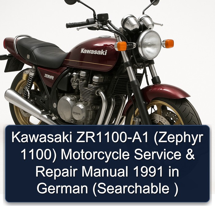 Kawasaki ZR1100-A1 (Zephyr 1100) Motorcycle Manual de servicio y reparación 1991 in German (Searchable )