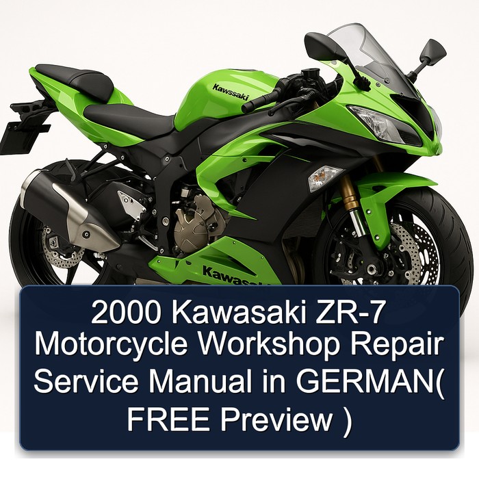2000 Kawasaki ZR-7 Motorcycle Workshop Repair Service Manual in GERMAN( FREE Preview )