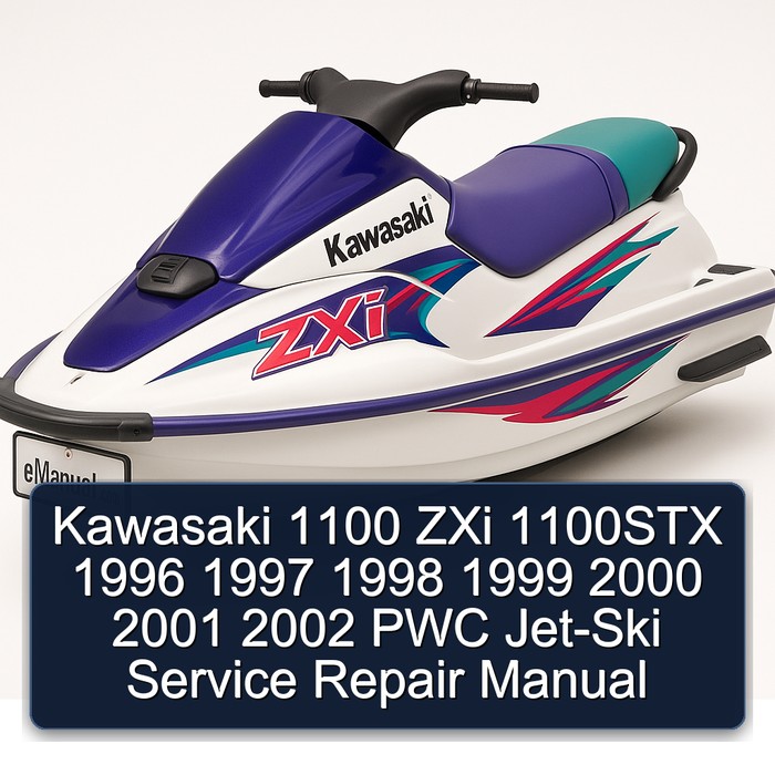Kawasaki 1100 ZXi 1100STX 1996 1997 1998 1999 2000 2001 2002 PWC Jet-Ski Manual de servicio y reparación